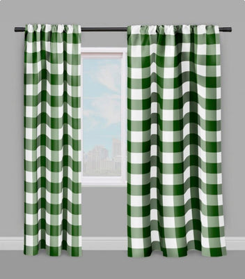 Carreaux vichy tissu au mètre motifs vert foncé blanc rideau couette coussin
