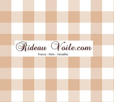 Carreaux vichy tissu d'ameublement éditeur Français au mètre carré beige blanc rideau couette coussin voilage