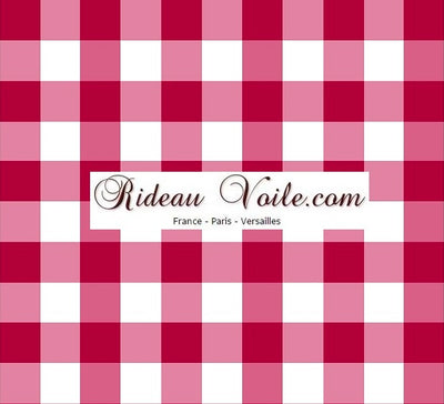 Carreaux vichy tissu au mètre motifs framboise rouge blanc rideau couette coussin