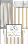 Tissu ameublement rayé rayure beige au mètre rideau couette