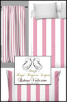 Tissu ameublement rayé rayure rose au mètre rideau couette siège