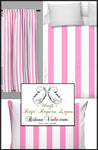 Tissu ameublement rose layette rayé rayure au mètre rideau couette voilage