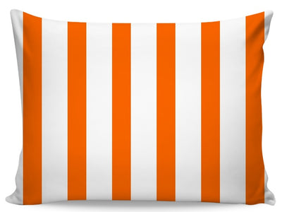 Tissu ameublement orange rayé rayure au mètre rideau couette voilage