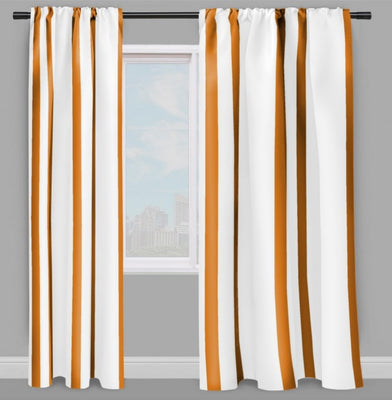 Tissu rayé rayures verticales ligne au mètre rideau couette orange
