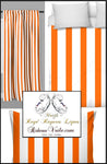 Tissu ameublement orange rayé rayure au mètre rideau couette voilage sur mesure