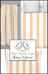 Tissu motif orange pastel rayé rayure au mètre rideau couette voilage