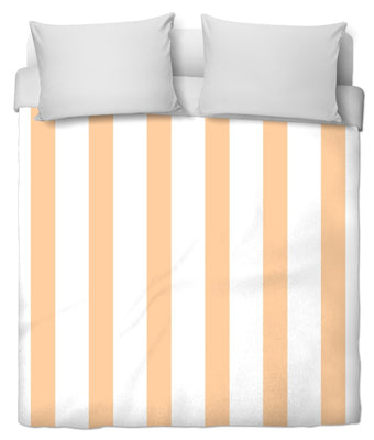 Tissu motif orange pastel rayé rayure au mètre rideau couette voilage