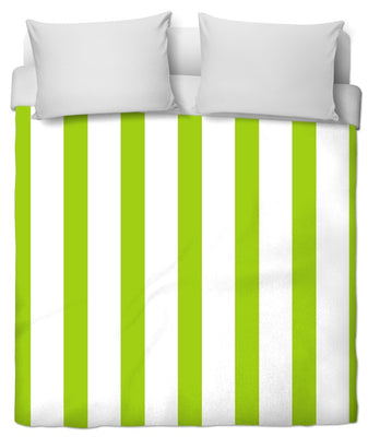 Tissu motif rayé vert rayure ligne blanc au mètre rideau couette voilage