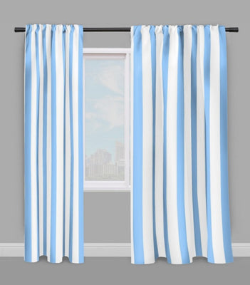 Tissu motif rayé rayure ligne bleu blanc au mètre rideau couette voilage