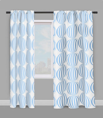 Tissu motif pois rond bleu au mètre rideau sur mesure