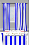 Tissu motif rayé bleu rayure ligne blanc au mètre rideau couette voilage