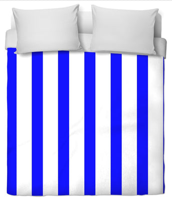 Tissu motif rayé bleu rayure ligne blanc au mètre rideau couette voilage