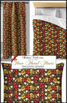 Tissu motif fleurs Or noir rouge ameublement tapisserie imprimé style Russe mètre rideau voilage couette ignifugé occultant Flower furnishing modern fabric upholstery meter curtain drapes Blumenmöbelstoff vorhang florales cortina tenda flores floral. Stoff mit blumen gardinen.