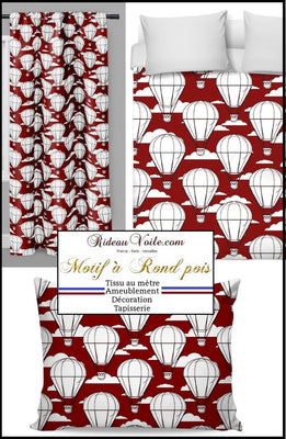 Tissu ameublement motif rond montgolfière mètre rideau housse couette tapisserie