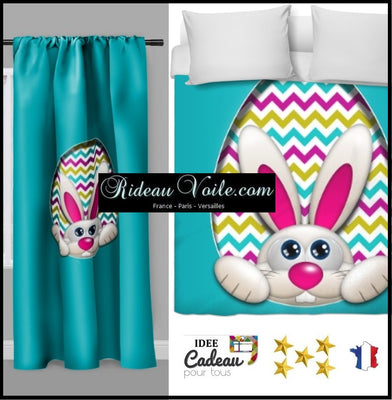 Tissu au mètre motif lapin décoration design enfant bébé rideau coussin couette