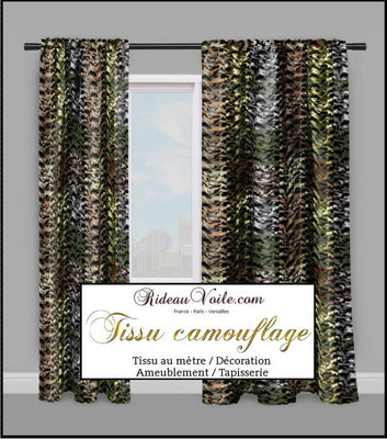 Tissus ameublement mètre motif militaire camouflage rideau housse couette