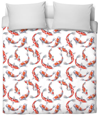 Tissu au mètre motif poisson Japonais Carpe Koï tissu au mètre rideau couette