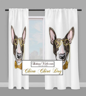 Motif décoration chien Bull-terrier tissu mètre rideau couette Dog pattern printed fabrics drapes