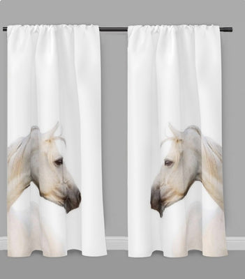 Motif imprimé cheval blanc chevaux rideau couette coussin Tissu au mètre déco
