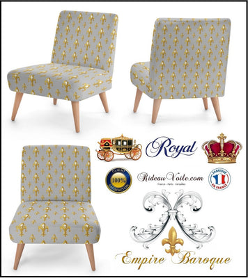 French fabrics upholstery curtain Fleur de lys tissus ameublement mètre rideau Empire