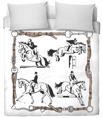 Motif équitation sport équestre cheval chevaux tissu au mètre