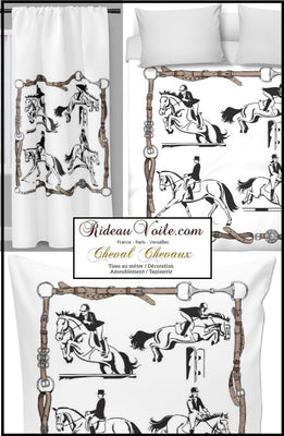 Motif équitation sport équestre cheval chevaux tissu au mètre