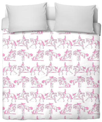 Tissu ameublement mètre motif déco cheval rideau couette voilage papier peint rose