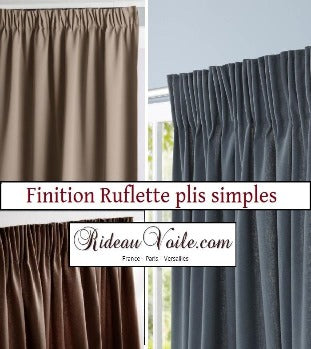 Choisir Finition fronceur ruflette rideau plis simples sur mesure ...