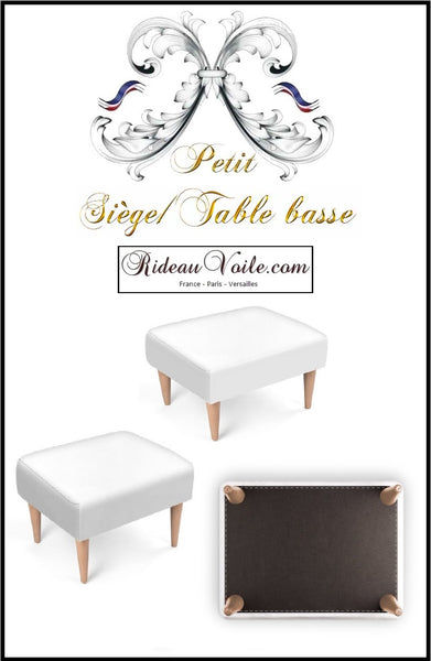 Repose-pieds et petite table basse tissu velours ignifugé motif imprimé