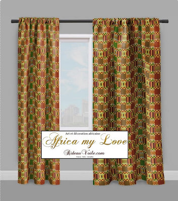 Best Decorating home African curtains fabrics tissu ameublement motif Africain Kente mètre rideau
