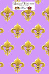 Motif Fleur de lys Or tissu ameublement violet - Architecte textile décoratrice intérieur extérieur style Empire Fleur de lys tissu ameublement France Paris Versailles haut gamme Monarchie Directoire tapisserie décoration d'intérieur du salon, chambre, cuisine à rideau imprimé ignifugé, occultant, voilage, siège fauteuil.