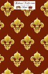 Style Empire motif Fleur de lys Or tissu ameublement au mètre