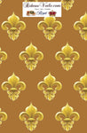 Fleur de lys Or emblème imprimé trévira Empire tissu velours ameublement au mètre