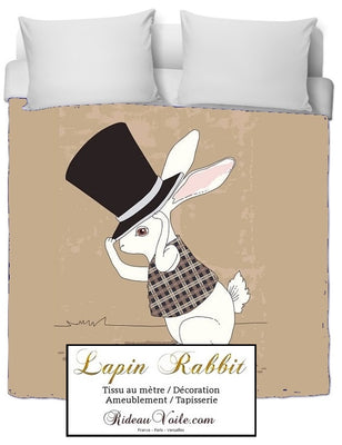 Tissu enfants bébés ameublement mètre motif lapin rideau couette Rabbit fabrics meter