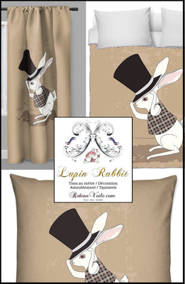 Tissu enfants bébés ameublement mètre motif lapin rideau couette Rabbit fabrics meter