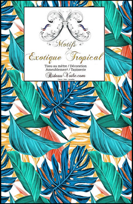 Tissu exotique tropical feuille jungle décoration tapisserie siège mètre rideau couette