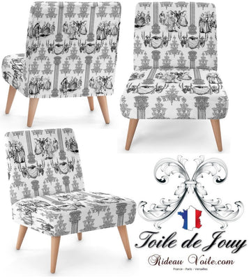 Toile de Jouy tissu ameublement rideau couette au mètre tapisserie fauteuil
