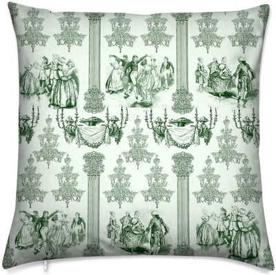 Toile de Jouy Royal tissu ameublement au mètre vert tapisserie fauteuil