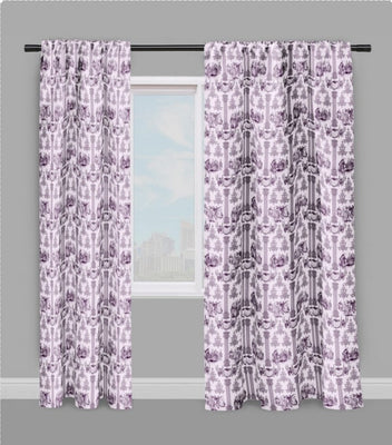 Toile de Jouy Royal tissu ameublement au mètre violet tapisserie fauteuil