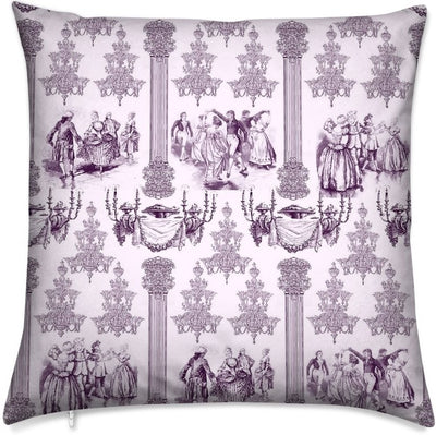 Toile de Jouy Royal tissu ameublement au mètre violet tapisserie fauteuil