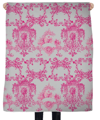 Boutique tissu décoration tapisserie Toile de Jouy au mètre rideau couette voilage rose