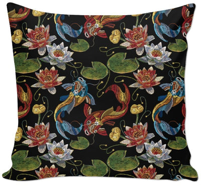 Tissu au mètre ameublement motif poisson Japonais Carpe Koï décoration