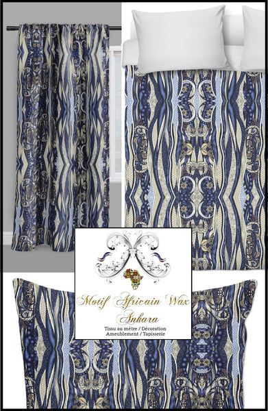 Tissu décoration motif Africain au mètre rideau tapisserie siège