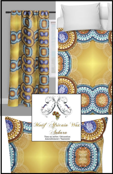 Rideau couette tapisserie siège tissu motif Africain au mètre