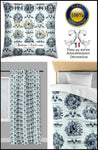 Toile de Jouy bleu turquoise tissu au mètre rideau coussin couette vigne vin. Tissu ameublement tapisserie style Empire Restauration Toile de Jouy rideau imprimé Jouy au mètre. Boutique Rideau ignifugé occultant.Textile Empire Restoration style country french fabric Toile de Jouy curtain. Arte fresca Stoffe im Stil des Klassizismus & Empire Tapestry klädsel tyg Restaurering.