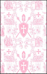 Toile de Jouy rose pastel au mètre tapisserie ameublement décoration en ligne