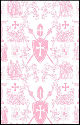 Toile de Jouy rose pastel au mètre tapisserie ameublement décoration en ligne