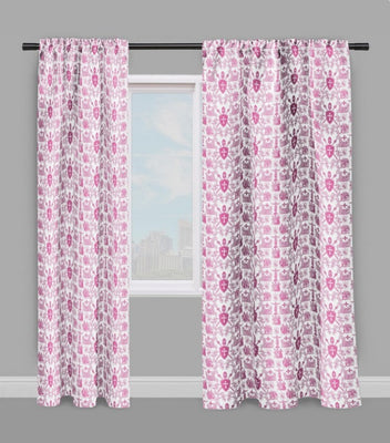 Tissu Toile de Jouy au mètre rideau coussin couette motif linge de maison rose fushia