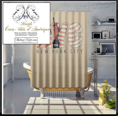 Tissu ameublement tapisserie mètre motif imprimé USA NYC rideaux couette New York City