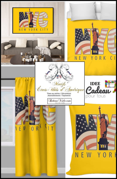 Motif rideau housse couette voilage tissu jaune USA Fabrics pattern drapes duvet cover